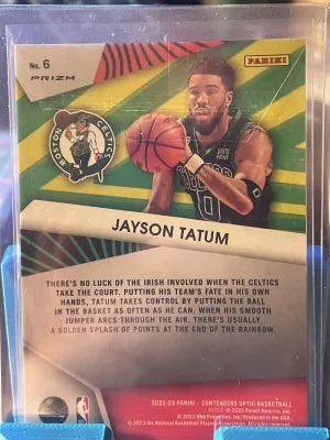 2022-23 Contenders Optic Basketball JAYSON TATUM OPTIC ILLUSION RED CRACKED ICE back