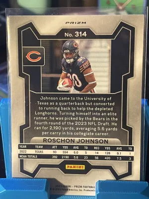 2023-24 Panini Prizm RC ROSCHON JOHNSON RED, WHITE, AND, BLUE PARALLEL back