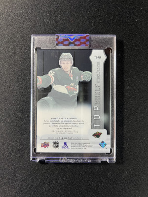 2022-23 UD Clear Cut - Marco Rossi Top Shelf Signature Cellys Rookie Auto #TS-MR back
