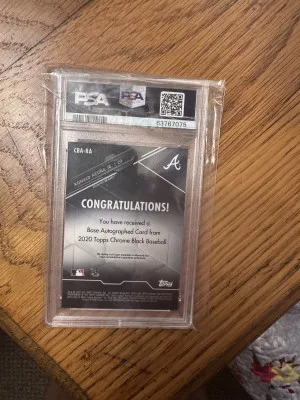 2020 Topps Chrome black Ronald Acuna jr Auto. Gold /50.  PSA 10 Auto 10 pop 2 back