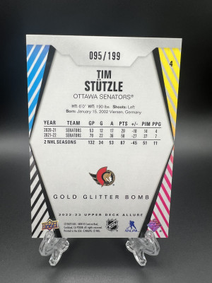 Tim Stutzle Gold Glitter Bomb 95/199 back