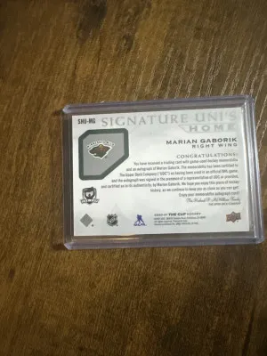Marian gaborik signature uni from the 20/21 cup patch auto 2/35 back