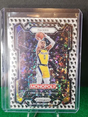 23-24 Monopoly Prizm Running man prizm Disco Sp Tyrese Haliburton front
