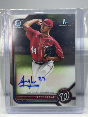 2022 BOWMAN CHROME 1ST PROSPECT AUTO ANDRY LARA ON CARD!!! front