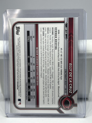 Elly De La Cruz Rookie Card 2022 Bowman 1st Paper Prospects #BP-50 Reds back