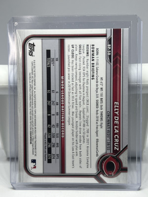 Elly De La Cruz Rookie Card 2022 Bowman 1st Paper Prospects #BP-50 Reds back