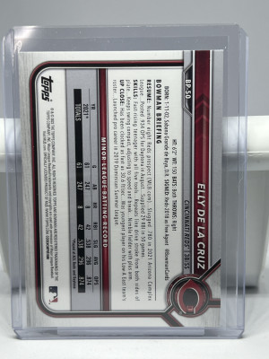 Elly De La Cruz Rookie Card 2022 Bowman 1st Paper Prospects #BP-50 Reds back