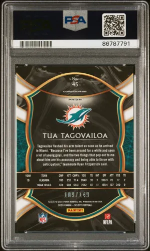 2020 Panini Select Tua Tagovailoa #45 109/149 PSA 10 back