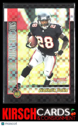 Warrick Dunn 2002 Bowman Chrome #61 Xfractors #/250 Atlanta Falcons front