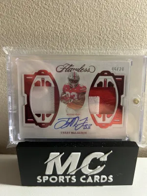 2023 Terry Mclaurin Flawless Colligate Patch Auto /20 front