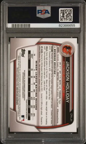 2023 Bowman Chrome Jackson Holiday PSA 10 Green /99 back