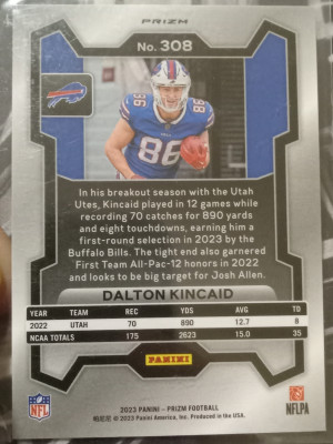 Dalton Kincaid RC Silver prizm back