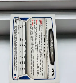 AARON JUDGE 1st 2013 Bowman Chrome Draft Picks FULL SIZE Rookie Card RC back