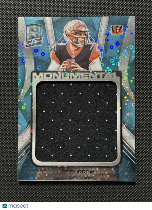 Joe Burrow 2020 Panini Spectra Neon Blue Monument Rookie Jersey RC 08/60 Bengals front