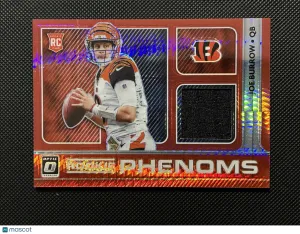 Joe Burrow 2020 Donruss Optic #RP-1 Rookie Phenoms Orange Hyper Prizm Patch RC front
