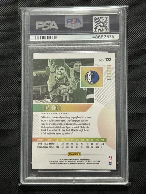 Luka Doncic 2018 Panini Status #122 PSA 9 RC back