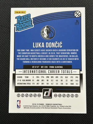 Luka Doncic 2018 Donruss Rated Rookie #177 back