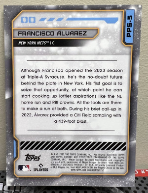 2023 Topps Cosmic Chrome Francisco Alvarez Planetary Pursuits - Sun Rookie RC back