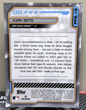 2023 Topps Cosmic Chrome Juan Soto Planetary Pursuit - Sun Short Print back