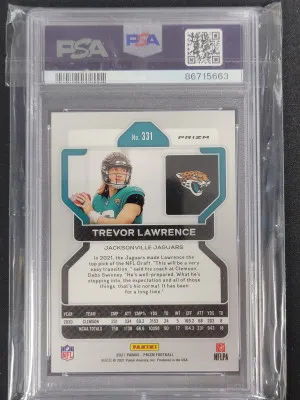 2021 Prizm Trevor Lawrence Lazer Prizm PSA 10 back