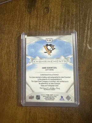 Jake guentzel the cup enshrinements auto 96/99 back