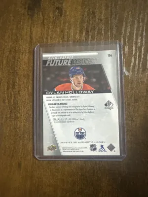 Dylan Holloway future watch auto662/999 back