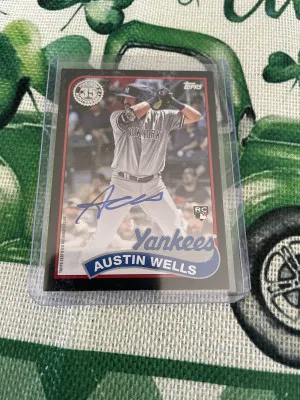 2024 Topps Series 1 Austin Wells Auto /199 front