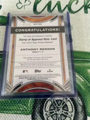 2022 Topps Tribute Stamp of Approval Anthony Rendon /10 back