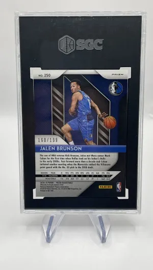 2018 Panini Prizm Jalen Brunson Rookie Blue /199 SGC 8.5 AWESOME Color match  🤩 back