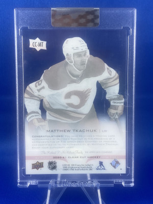 2020-21 UD Clear Cut Hockey Matthew Tkachuk Auto #CC-MT 23/35 NM-MT back