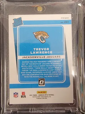 2021 Optic Trevor Lawrence Silver Holo Rated Rookie back