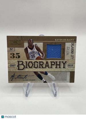 2010-11 KEVIN DURANT NATIONAL TREASURES Biography  SP JERSEY /25 RARE GAME-USED front