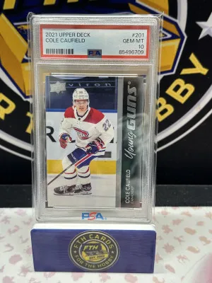 Cole Caufield Young Guns PSA 10 front