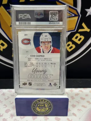 Cole Caufield Young Guns PSA 10 back