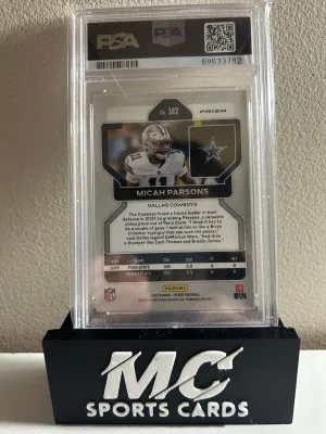 2021 Micah Parsons Prizm Orange Lazer Rookie PSA 9 back