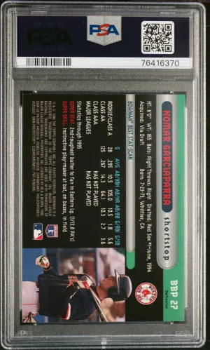 1996 Bowman's Best Preview Nomar Garciaparra #BBP27 PSA 9 back