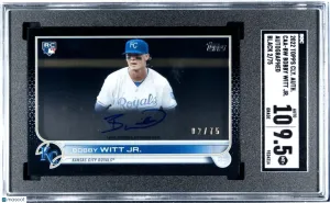 2022 Topps Clearly Authentic Bobby Witt JR. #CAA-BW /75 SGC 9.5 front