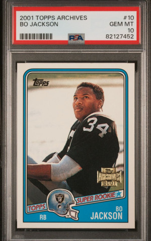 2001 Topps Archives Bo Jackson Rookie PSA10 front