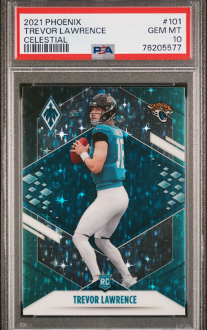 2021 Panini Phoenix Celestial Trevor Lawrence Rookie PSA 10 front