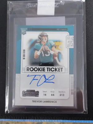 2021 Contenders Trevor Lawrence Rookie Ticket Auto Authenticated front