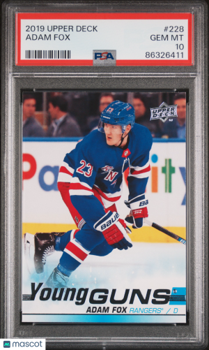 2019 Upper Deck Adam Fox #228 PSA 10 front
