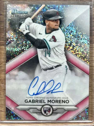 2023 Bowman Sterling Gabriel Moreno Speckle Refractor Auto /99 front