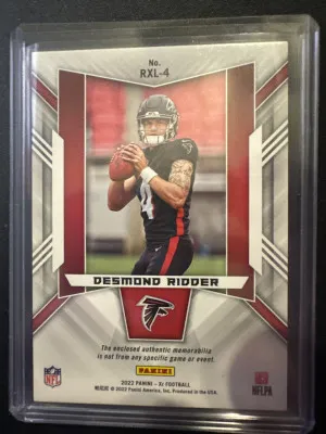 2022 Panini XR Desmond Ridder Rookie Patch /25 back
