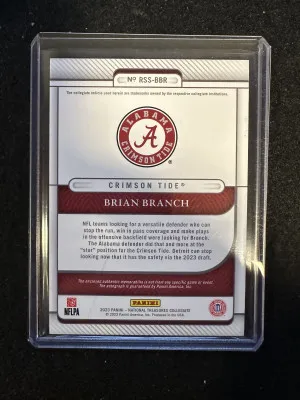 2023 National Treasures Collegiate Brian Branch  Rookie Silhouette Signatures Patch/Auto 46/75 back