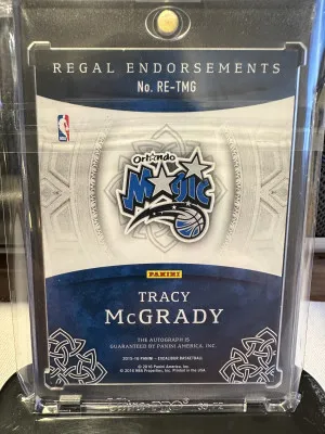 2015 Panini Excalibur Regal Endorsements Tracy McGrady Auto /99 back