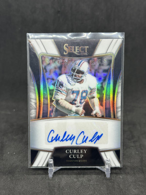 Curley Culp 2021 Panini Select Signatures White Prizm /50 Auto #SSP-CCU Houston Oilers front