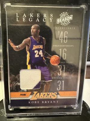 2009-10 Panini Season Update Kobe Bryant Lakers Legacy PRIME jersey /49 front