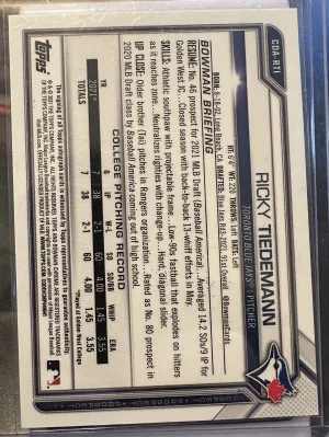 Ricky Tiedemann Bowman 1st Auto back