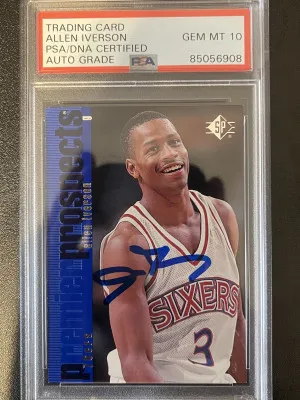 1996-97 upper deck SP Allen Iverson RC auto front