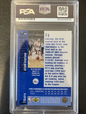 1996-97 upper deck SP Allen Iverson RC auto back